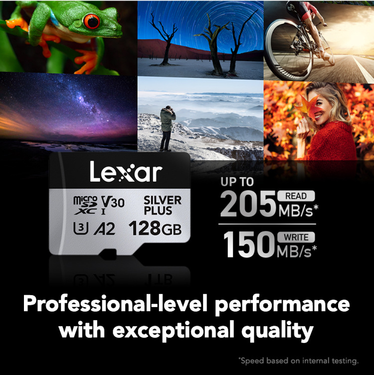  Lexar 128GB Professional SILVER PLUS microSDXC UHS-I Card